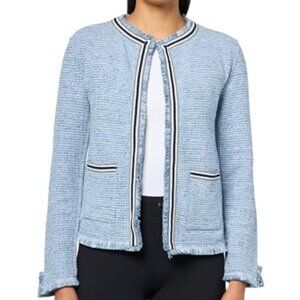 NIC+ZOE Women’s Indigo Fringe Mix Knit Jacket